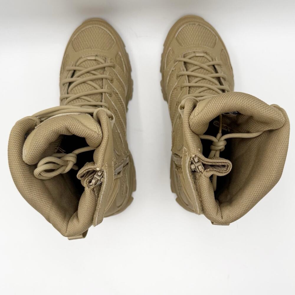 Merrell Work Moab 3 8" Tactical Zip Boots Mens 6.5 Womens 8 Tan Leather WP NIB - Picture 10 of 13